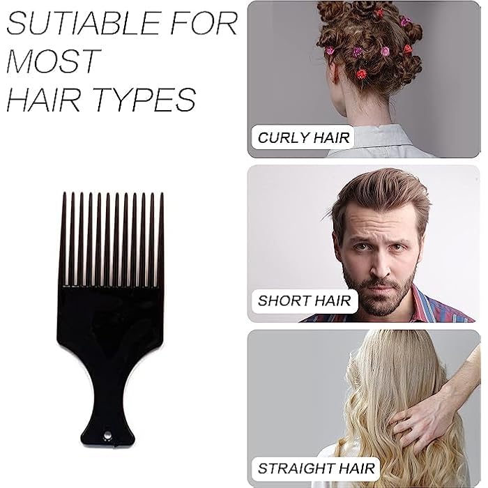 Afro Hair Comb, Standard Distance Hair Catcher, Suitable for All Hair Types (Mixed Color 3 Pieces) - Image 4